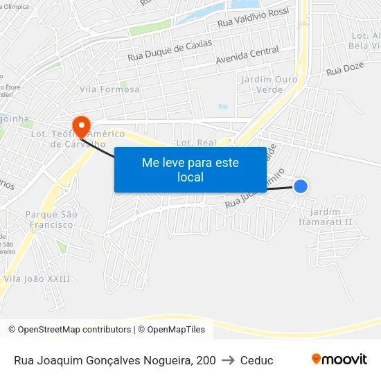 Rua Joaquim Gonçalves Nogueira, 200 to Ceduc map