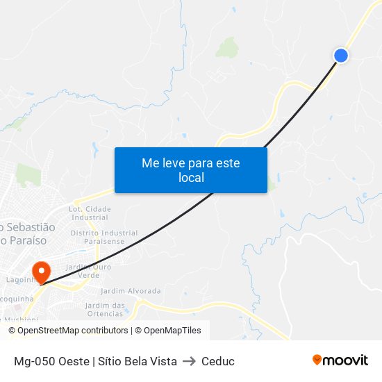 Mg-050 Oeste | Sítio Bela Vista to Ceduc map