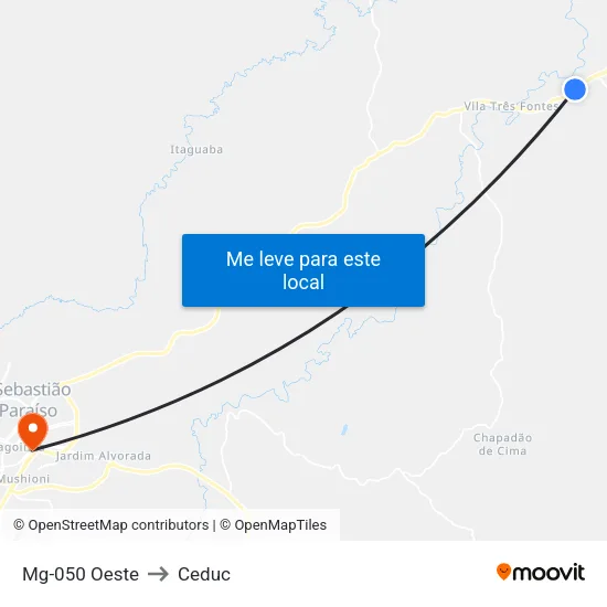 Mg-050 Oeste to Ceduc map