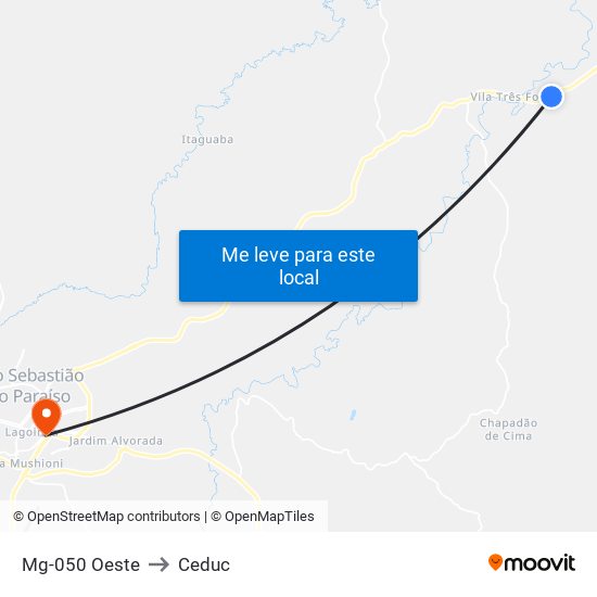 Mg-050 Oeste to Ceduc map