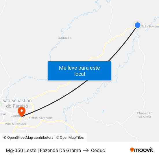 Mg-050 Leste | Fazenda Da Grama to Ceduc map