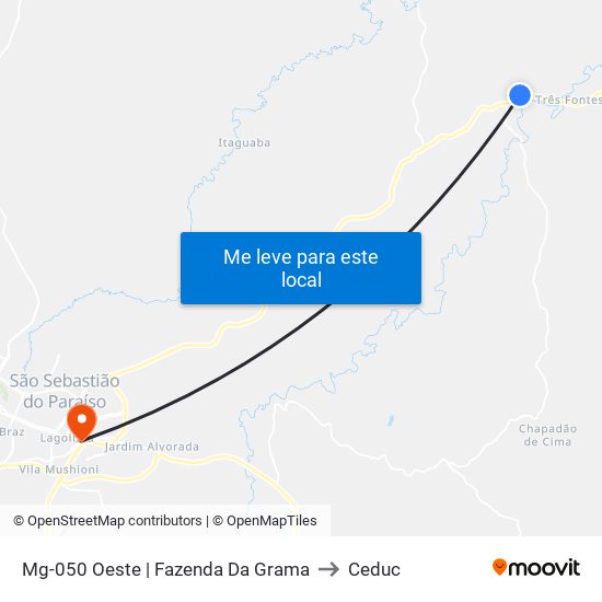 Mg-050 Oeste | Fazenda Da Grama to Ceduc map