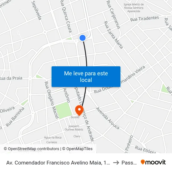 Av. Comendador Francisco Avelino Maia, 1372 to Passos map
