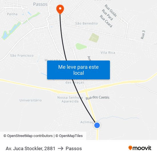 Av. Juca Stockler, 2881 to Passos map