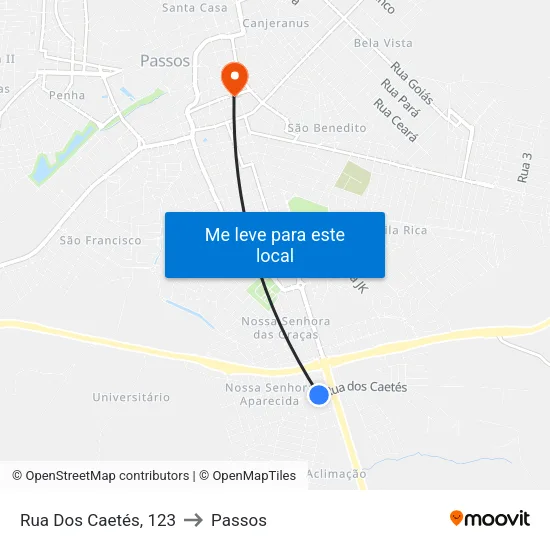 Rua Doutor Carvalho | Brazuka to Passos map