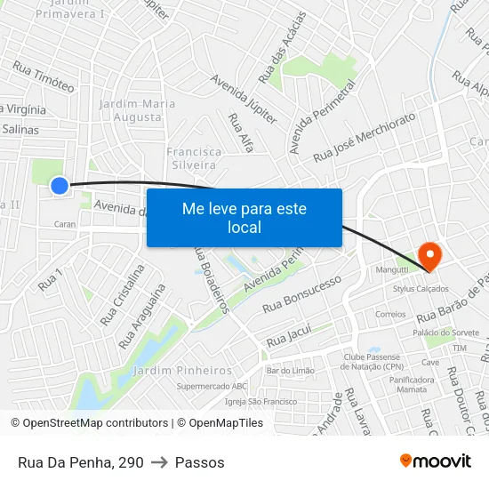 Rua Da Penha, 290 to Passos map