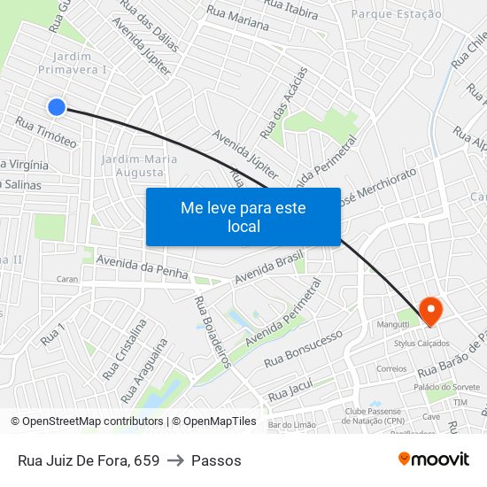 Rua Juiz De Fora, 659 to Passos map