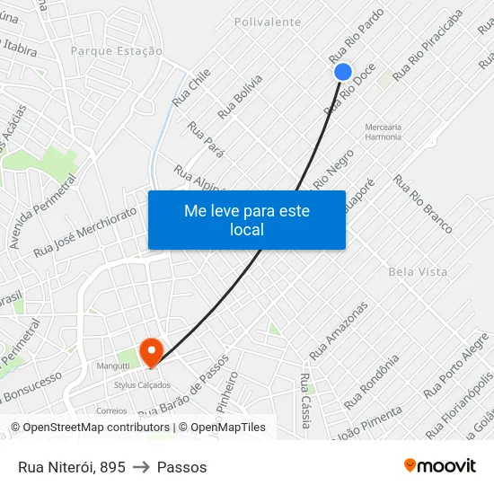 Rua Niterói, 895 to Passos map