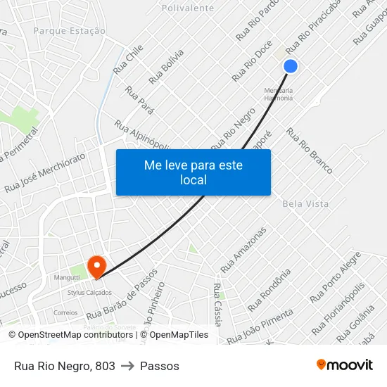 Rua Rio Negro, 803 to Passos map