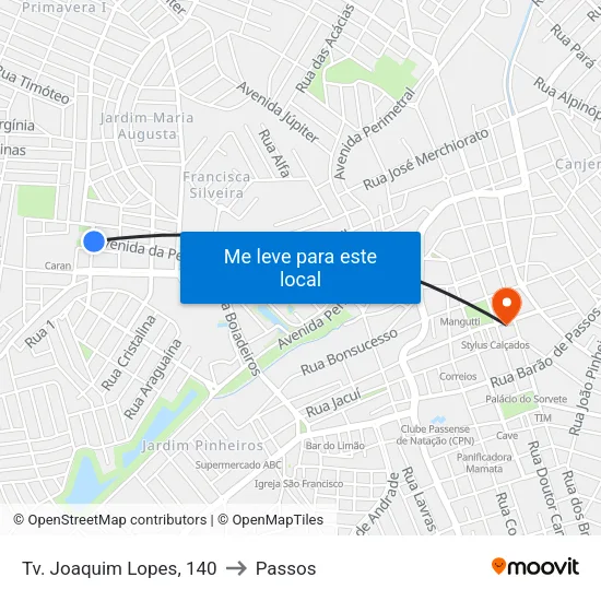 Tv. Joaquim Lopes, 140 to Passos map