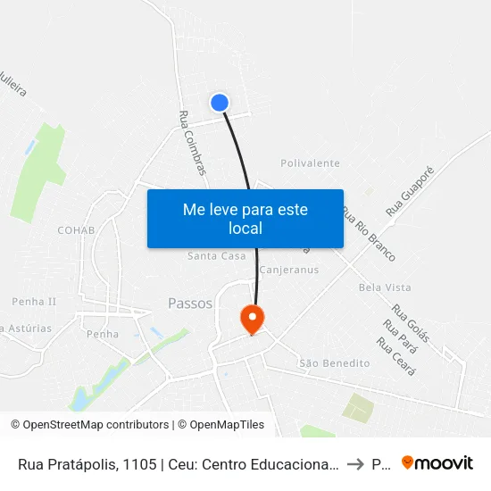 Rua Pratápolis, 1105 | Ceu: Centro Educacional Unificado Das Artes E Dos Esportes - Sentido Aclimação to Passos map