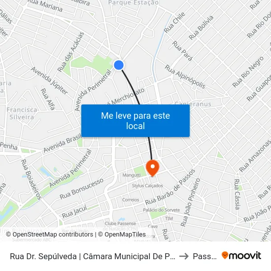 Rua Dr. Sepúlveda | Câmara Municipal De Passos to Passos map