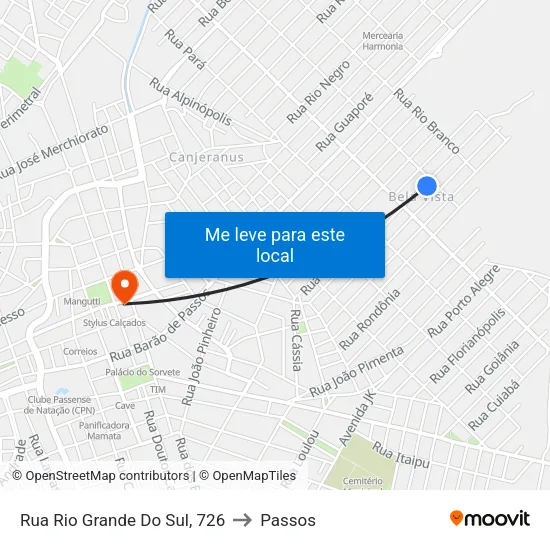 Rua Rio Grande Do Sul, 726 to Passos map