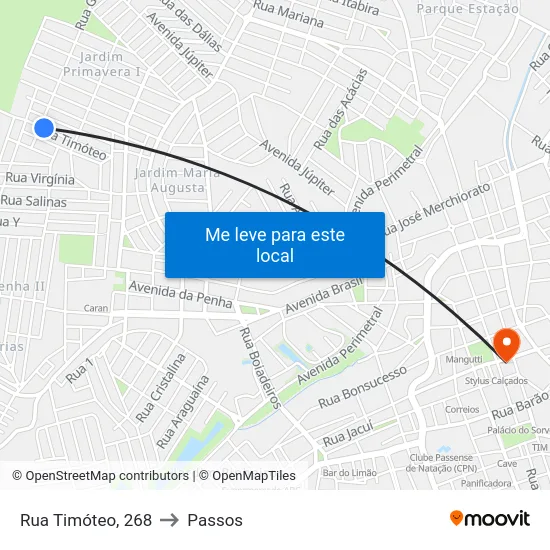 Rua Timóteo, 268 to Passos map