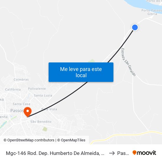 Mgc-146 Rod. Dep. Humberto De Almeida, Km 352,4 Norte to Passos map