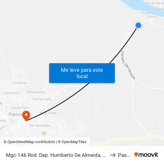 Mgc-146 Rod. Dep. Humberto De Almeida, Km 352,1 Sul to Passos map