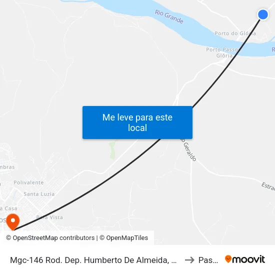 Mgc-146 Rod. Dep. Humberto De Almeida, Km 348,9 Sul to Passos map