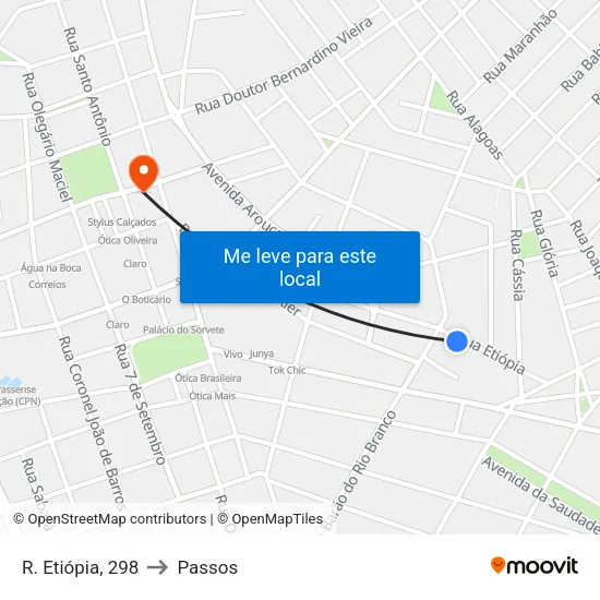 R. Etiópia, 298 to Passos map