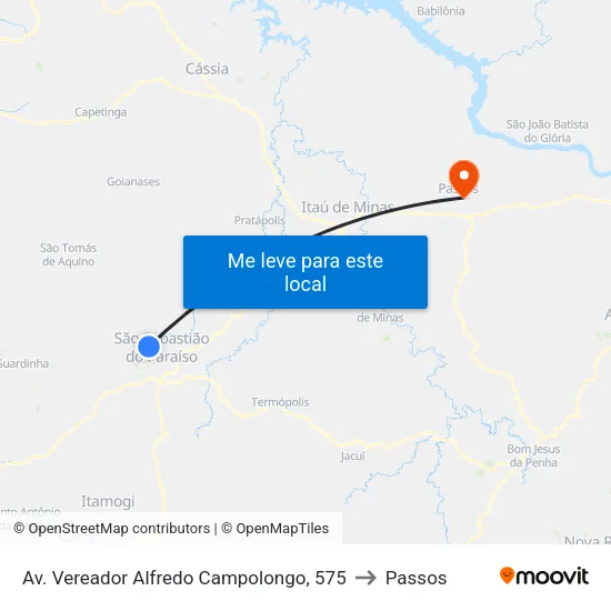 Av. Vereador Alfredo Campolongo, 575 to Passos map