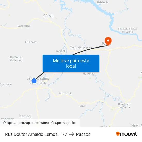 Rua Doutor Arnaldo Lemos, 177 to Passos map