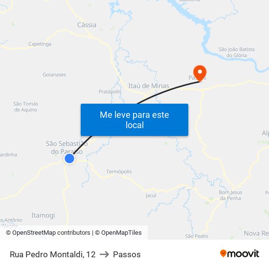 Rua Pedro Montaldi, 12 to Passos map