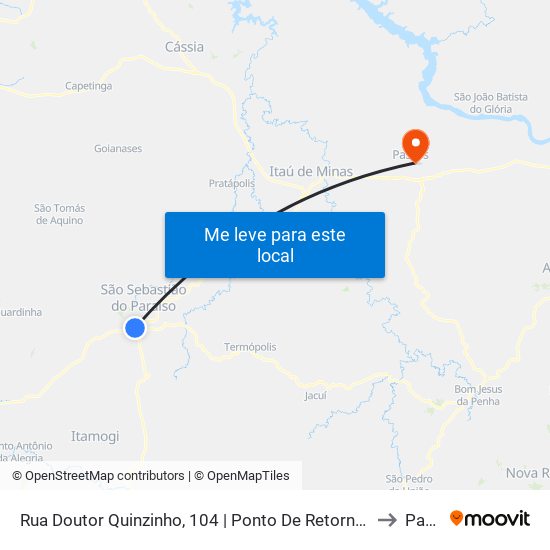 Rua Doutor Quinzinho, 104 | Ponto De Retorno Do Residencial Morumbi to Passos map