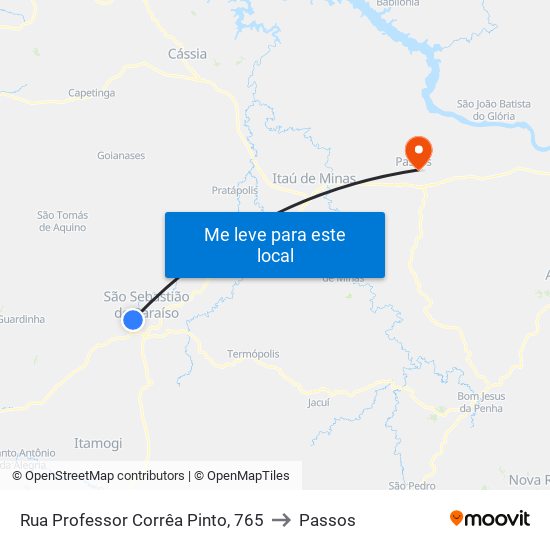 Rua Professor Corrêa Pinto, 765 to Passos map