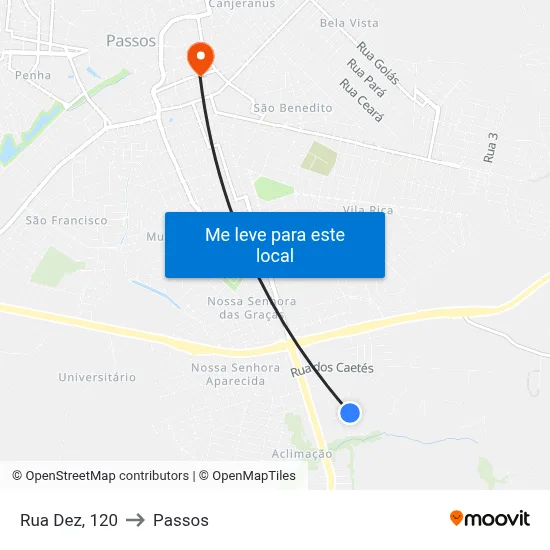 Rua Dez, 120 to Passos map