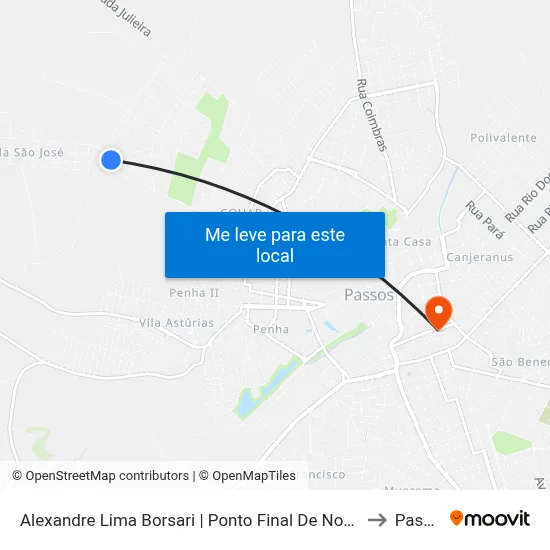 Alexandre Lima Borsari | Ponto Final De Nova Passos to Passos map