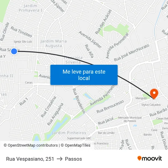 Rua Vespasiano, 251 to Passos map