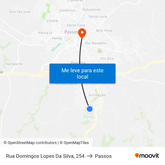 Rua Domingos Lopes Da Silva, 254 to Passos map