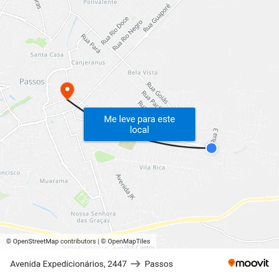 Avenida Expedicionários, 2447 to Passos map