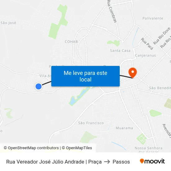 Rua Vereador José Júlio Andrade | Praça to Passos map