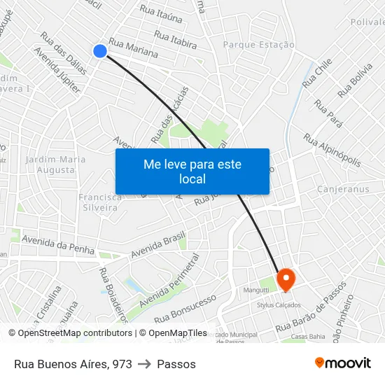 Rua Buenos Aíres, 973 to Passos map
