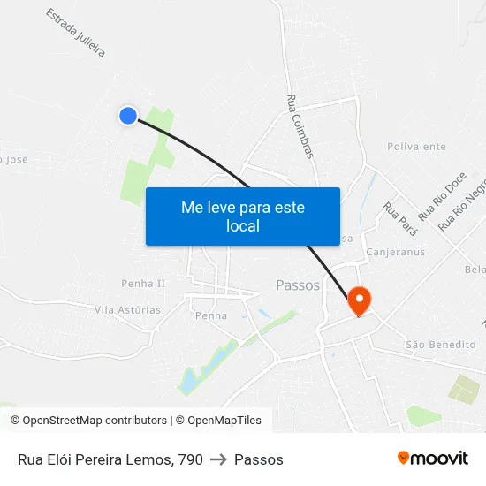 Rua Elói Pereira Lemos, 790 to Passos map