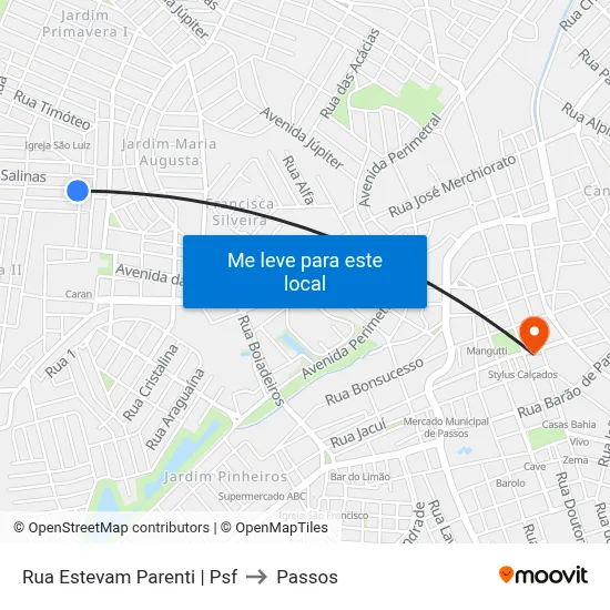Rua Estevam Parenti | Psf to Passos map