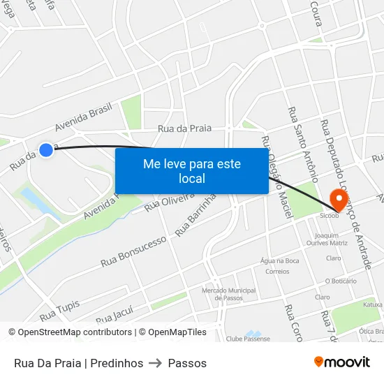 Rua Da Praia | Predinhos to Passos map