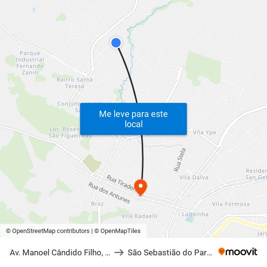 Av. Manoel Cândido Filho, 570 to São Sebastião do Paraíso map