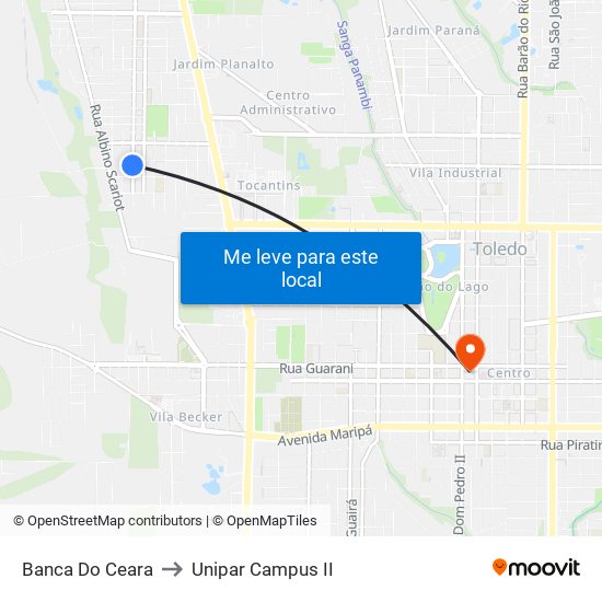 Banca Do Ceara to Unipar Campus II map