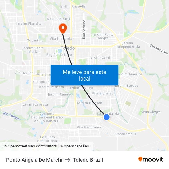 Ponto Angela De Marchi to Toledo Brazil map