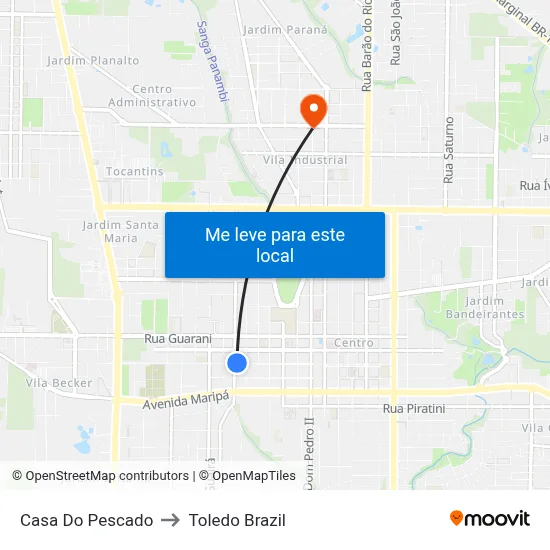 Casa Do Pescado to Toledo Brazil map