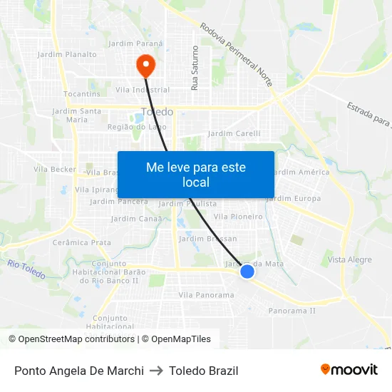 Ponto Angela De Marchi to Toledo Brazil map