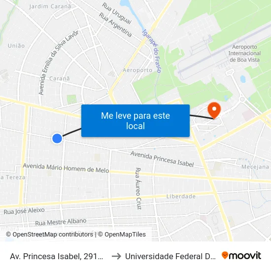 Av. Princesa Isabel, 2912-2936 C/B to Universidade Federal De Roraima map