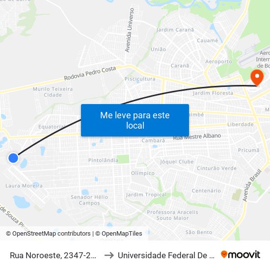 Rua Noroeste, 2347-2383 C/B to Universidade Federal De Roraima map