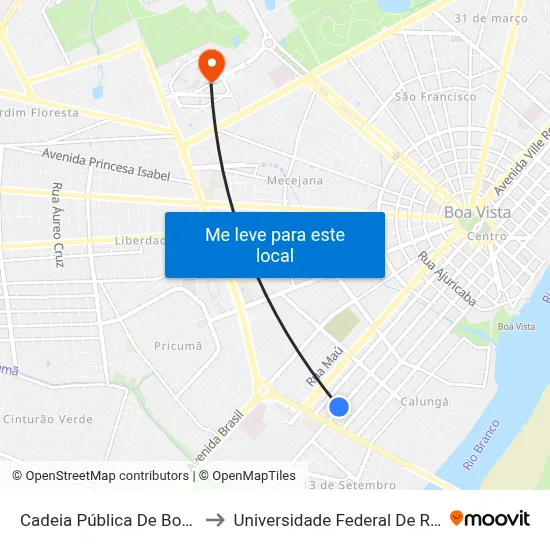 Cadeia Pública De Boa Vista to Universidade Federal De Roraima map