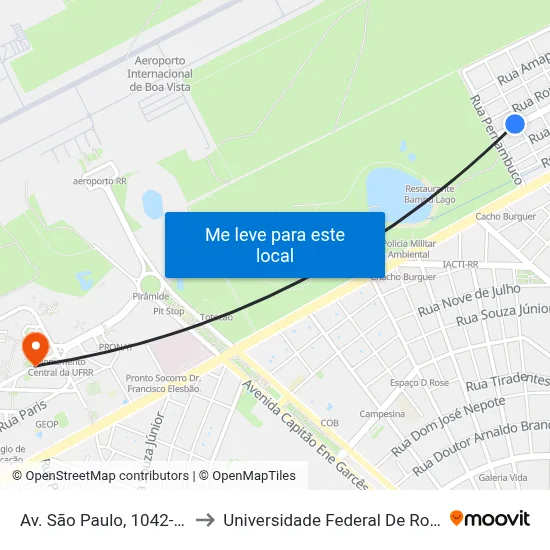 Av. São Paulo, 1042-1044 to Universidade Federal De Roraima map