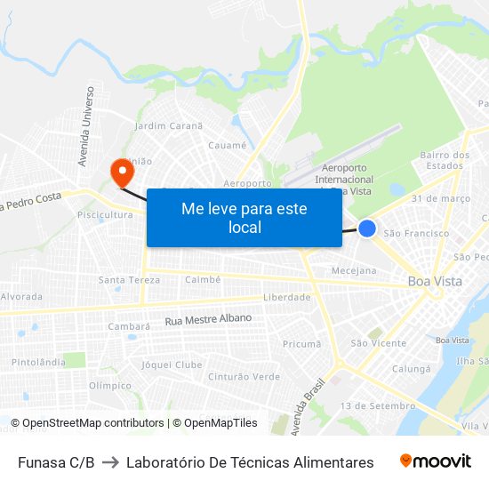 Funasa C/B to Laboratório De Técnicas Alimentares map