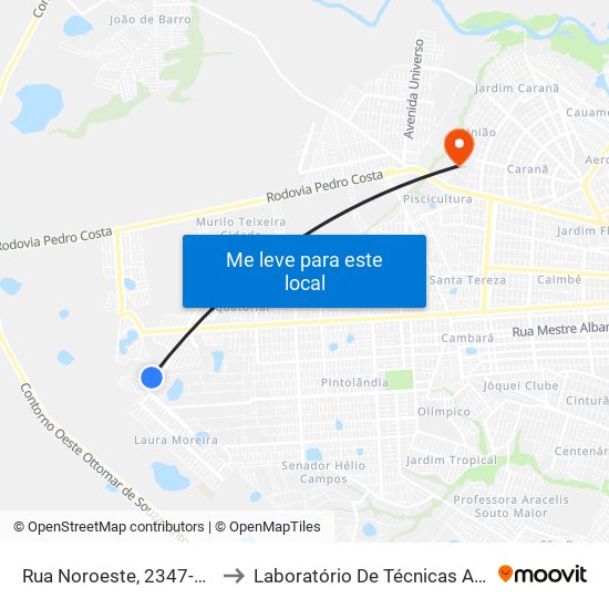 Rua Noroeste, 2347-2383 C/B to Laboratório De Técnicas Alimentares map