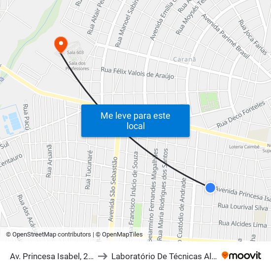 Av. Princesa Isabel, 2607 B/C to Laboratório De Técnicas Alimentares map