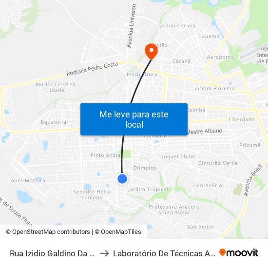 Rua Izidio Galdino Da Silva, 363 to Laboratório De Técnicas Alimentares map